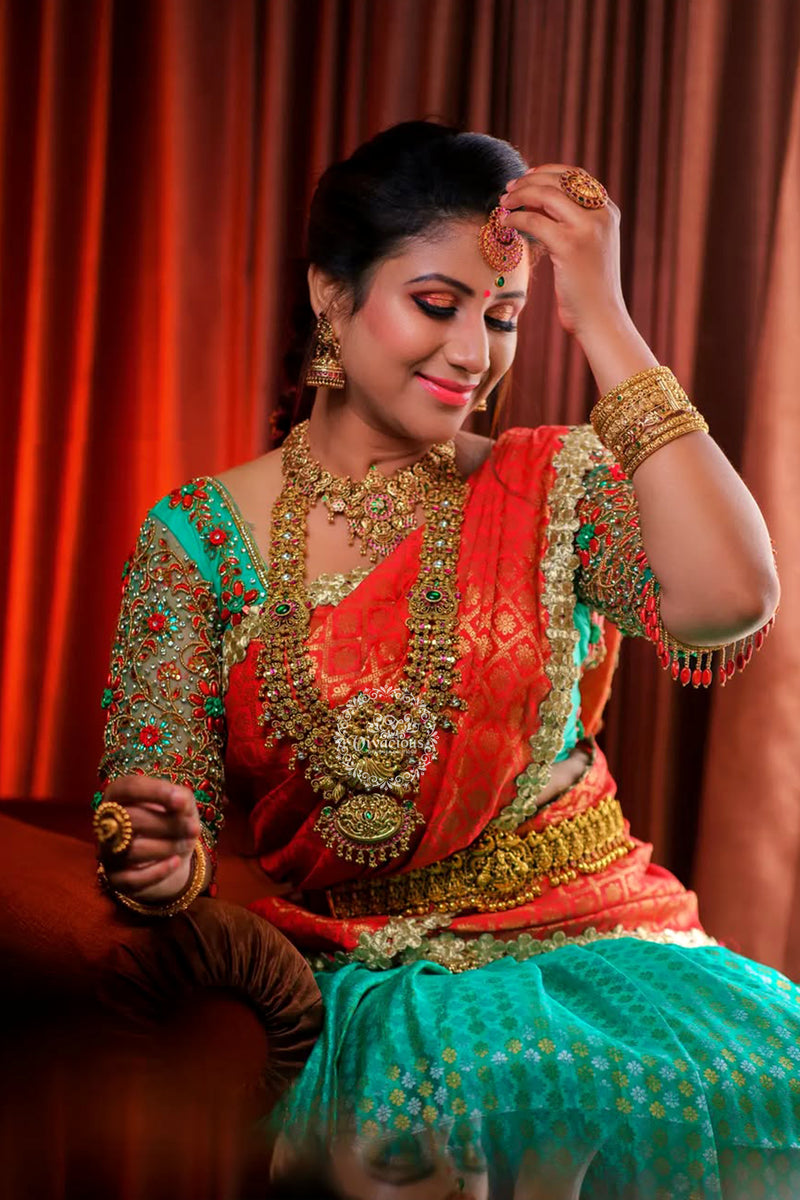 Samudrika Collection (with  plain jacquard Blouse )
